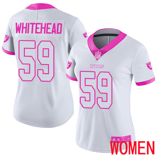 Oakland Raiders Limited White Pink Women Tahir Whitehead Jersey NFL Football #59 Rush Fashion Jersey->youth nfl jersey->Youth Jersey